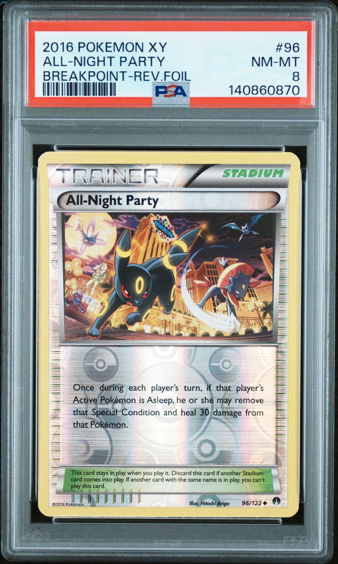 2016 Pokemon POKEMON XY BREAKPOINT REV.FOIL #96 All-Night Party front