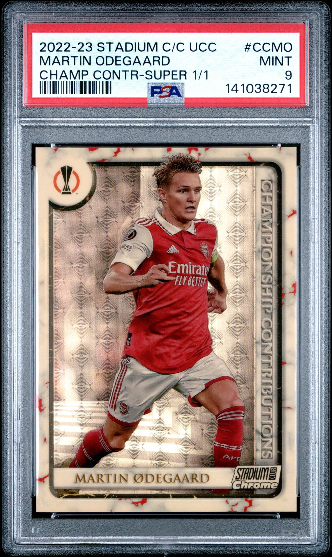 2022-23 Topps Topps Stadium Club Chrome Uefa Club Competitions Championship Contributions #CCMO Martin Odegaard front