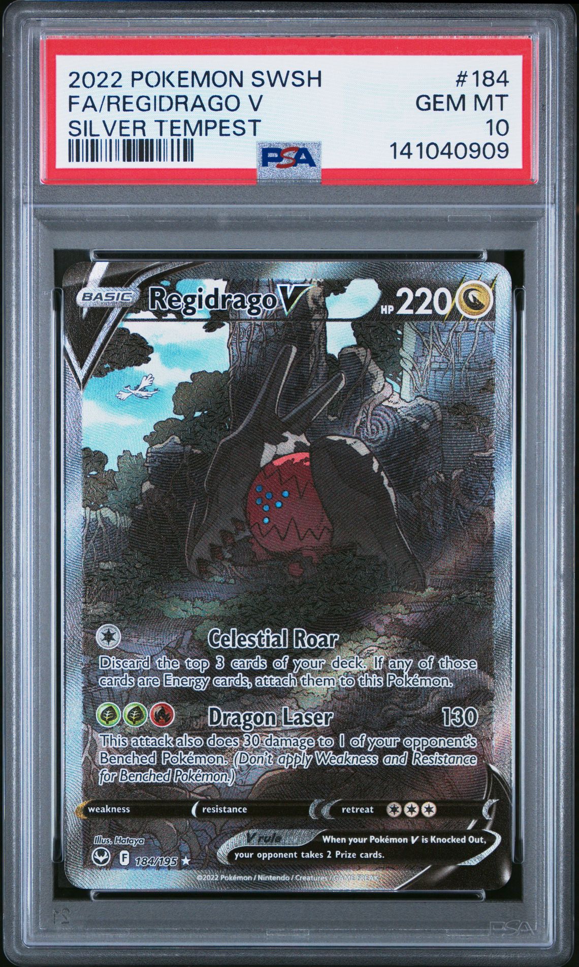 2022 Pokemon POKEMON SWORD & SHIELD SILVER TEMPEST #184 Fa/Regidrago V front