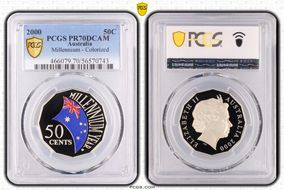2000 50C Millennium - Colorized PR70DCAM