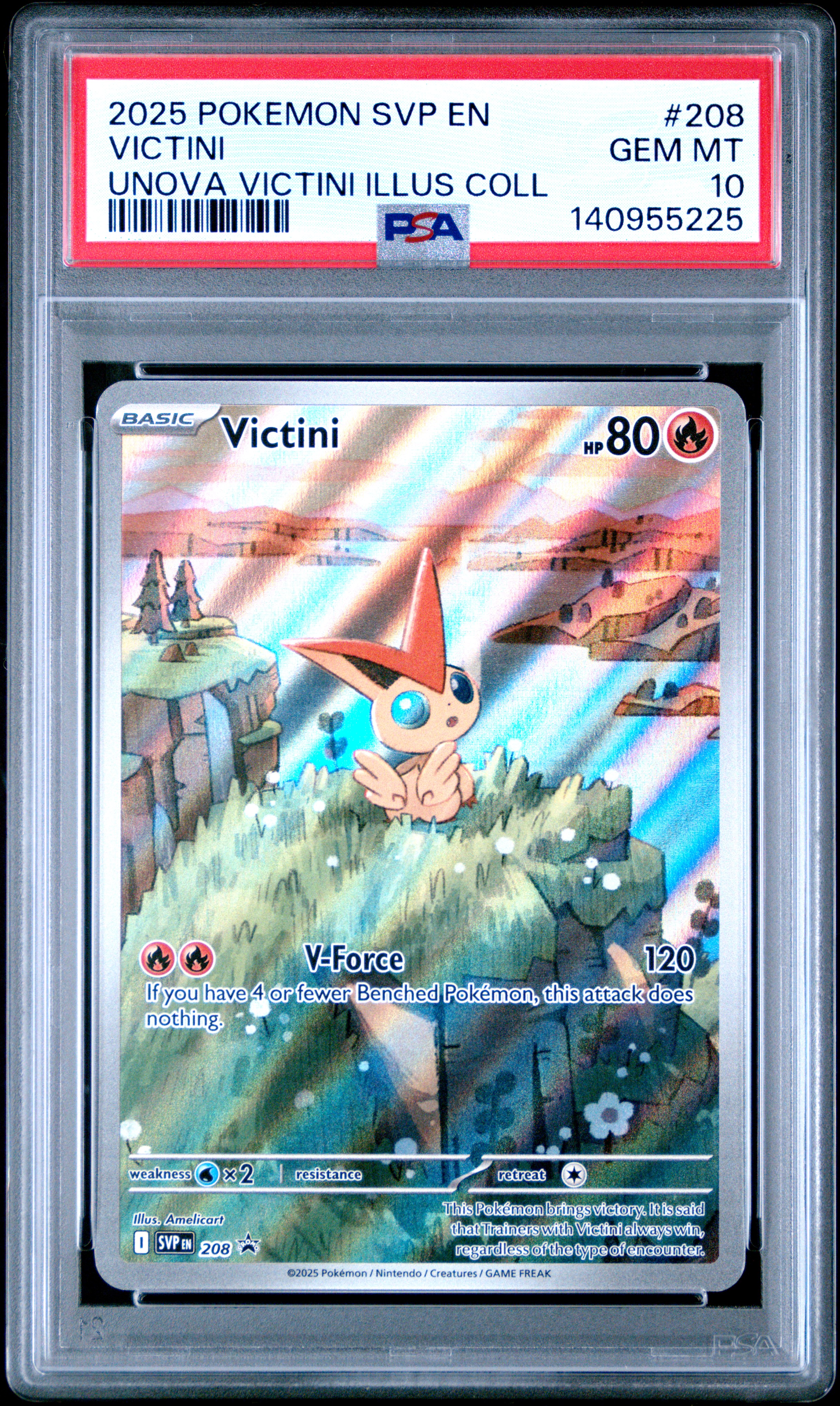 2025 #208 Victini PSA 10 Svp EN-SV Black Star Promo