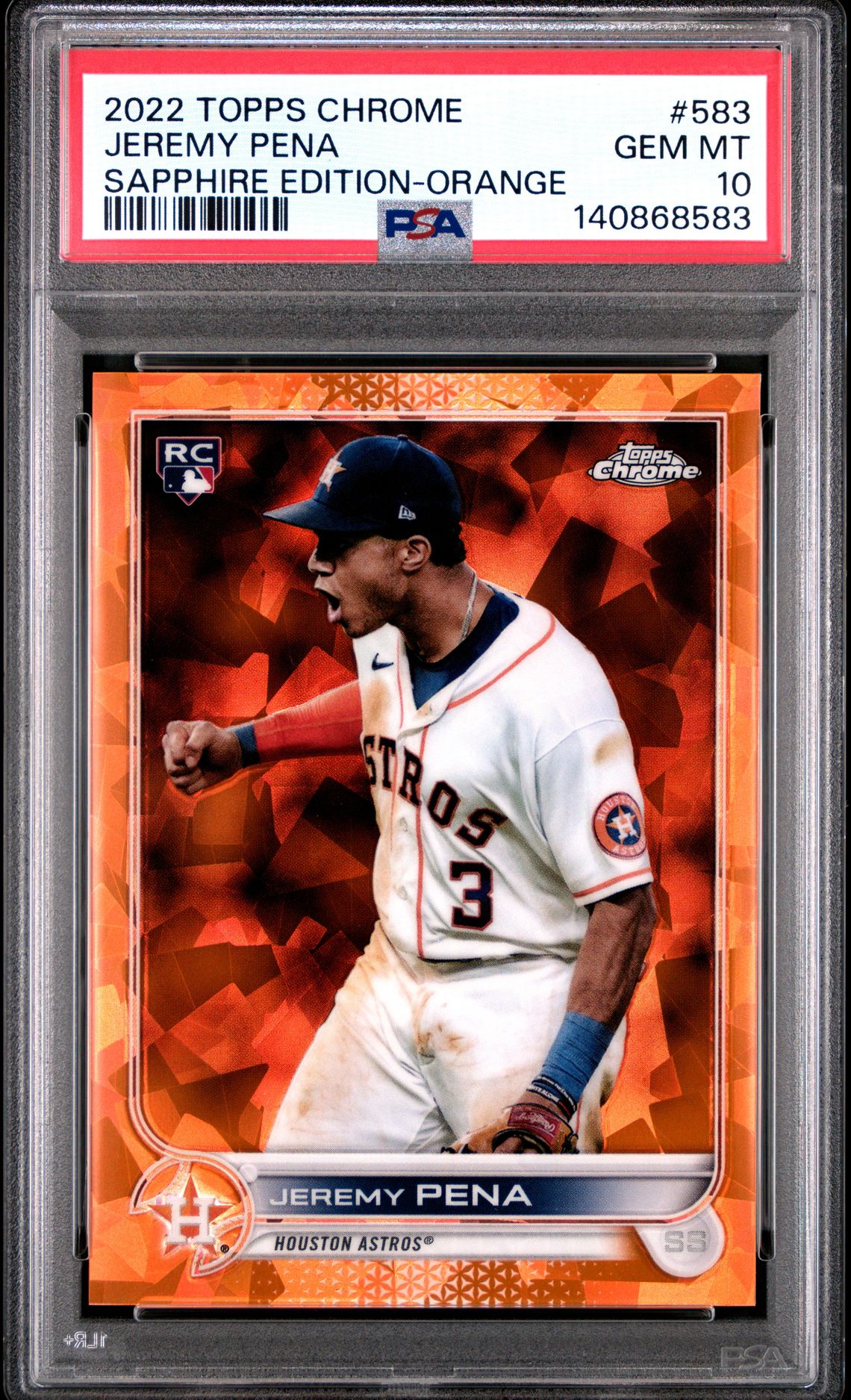 2022 Topps TOPPS CHROME SAPPHIRE EDITION ORANGE #583 Jeremy Pena front