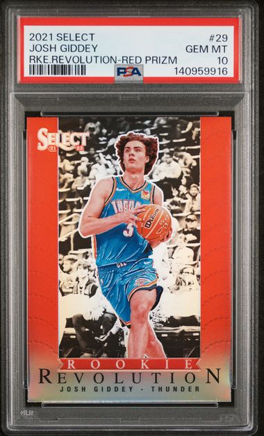 2021 Panini Select Red #29 Josh Giddey front