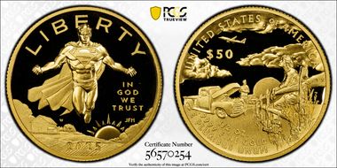 2025-W $50 DC Comics - Superman 1/2oz Au First Strike PR70DCAM