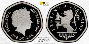 2004 $1 Test Coin PR70DCAM