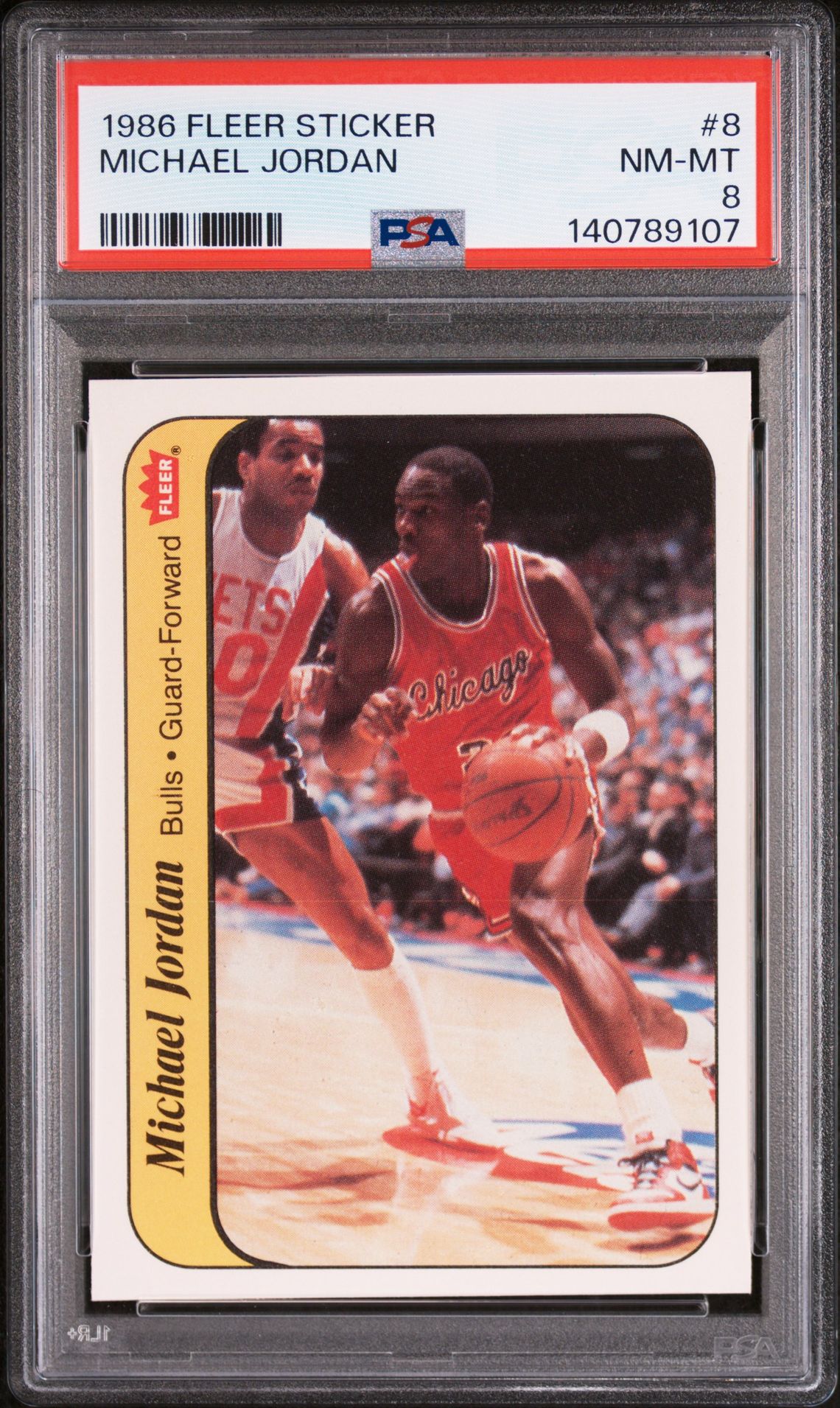 1986 Fleer FLEER STICKER #8 Michael Jordan front