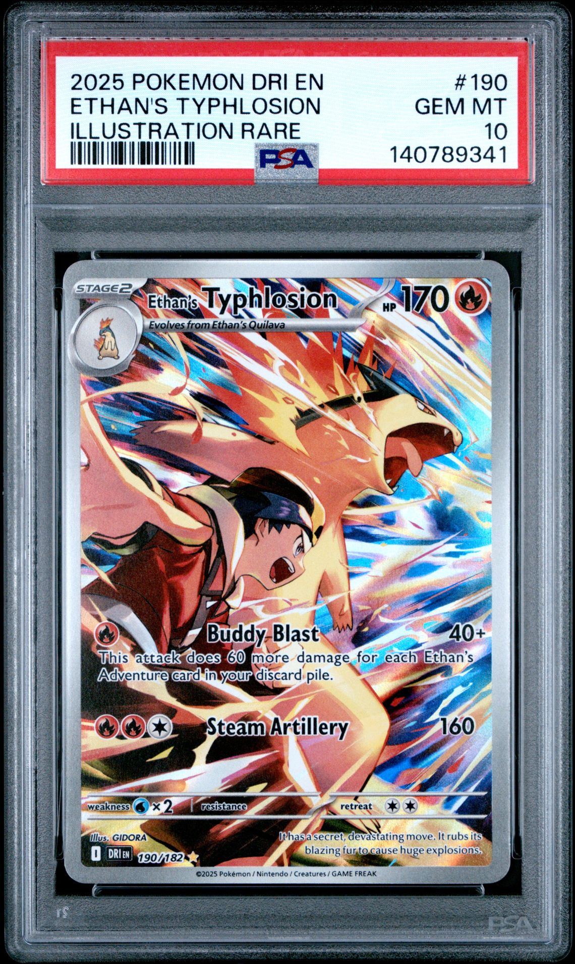 2025 Pokemon POKEMON DRI EN-DESTINED RIVALS ILLUSTRATION RARE #190 Ethan's Typhlosion front
