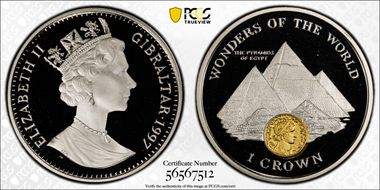 1997-PM Crown Pyramids of Egypt Wonders of the World PR69DCAM