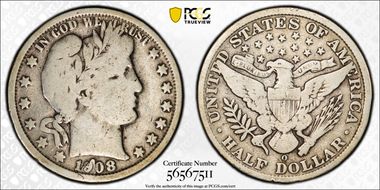 1908-O 50C N1