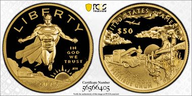 2025-W $50 DC Comics - Superman 1/2oz Au First Strike PR69DCAM
