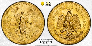 1925 50 Peso KM-481  Au MS65