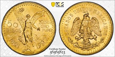 1927 50 Peso KM-481  Au MS64