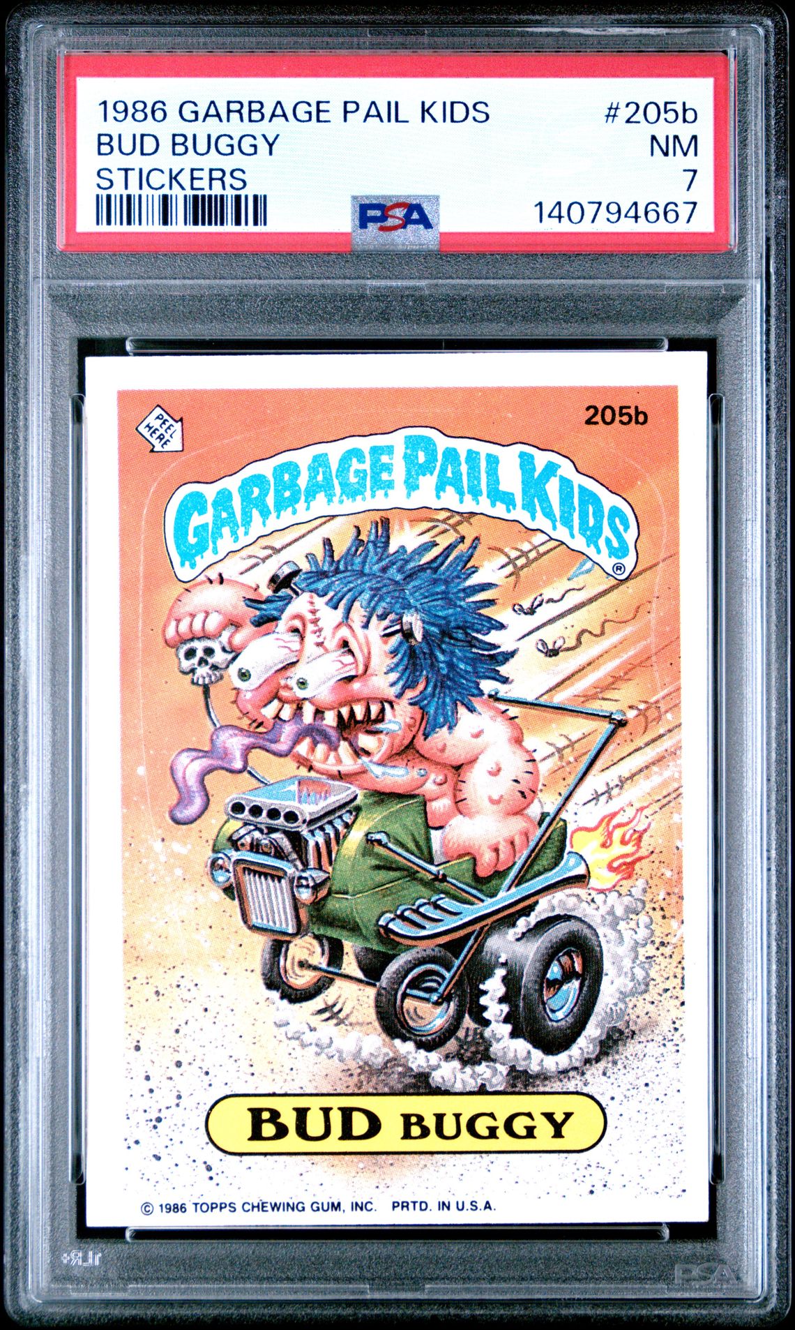 1986 Topps Garbage Pail Kids #205B Bud Buggy front