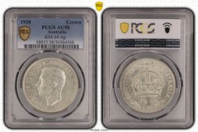 1938 Crown KM-34  Ag AU58