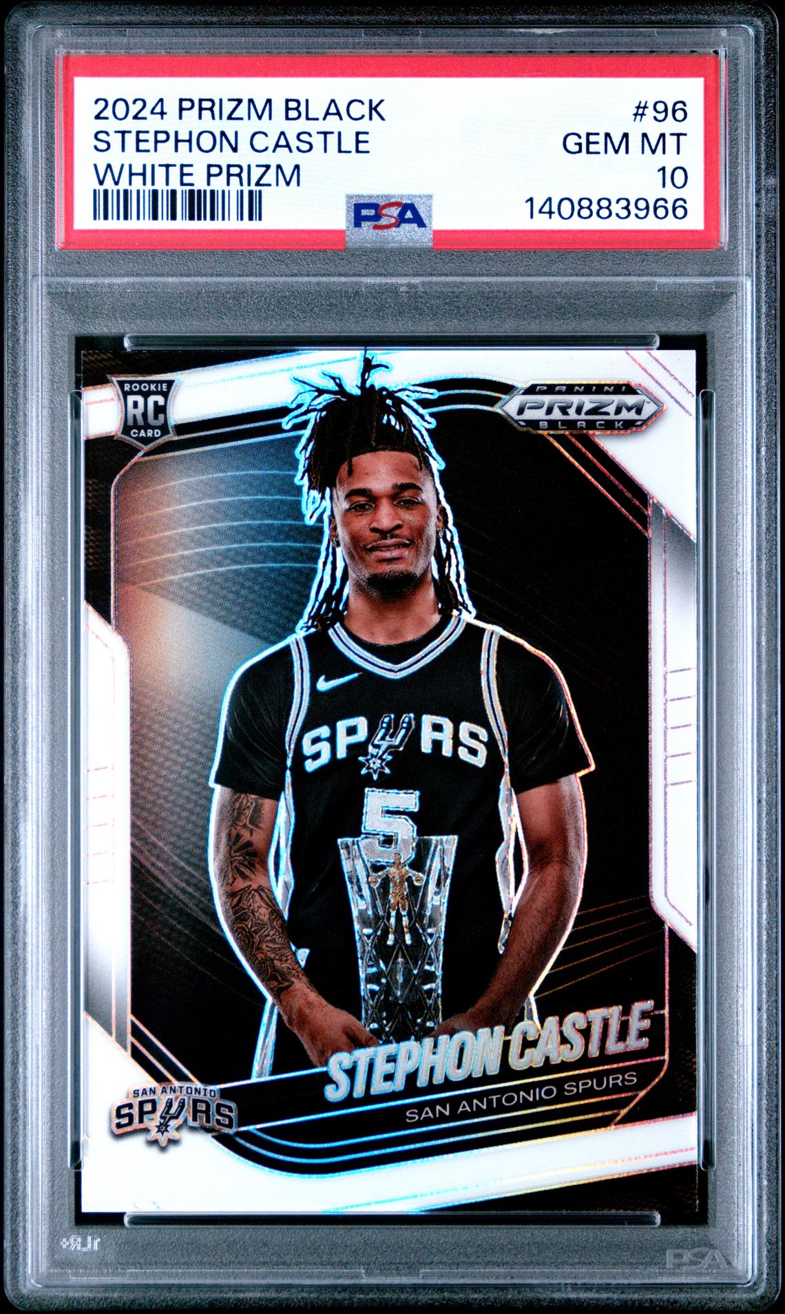 2024 Panini PANINI PRIZM BLACK WHITE PRIZM #96 Stephon Castle front