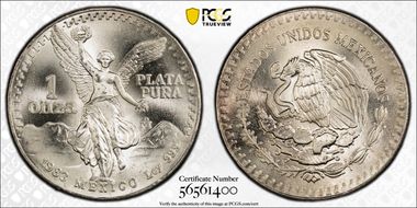 1983-Mo Onza Libertad Ag MS67