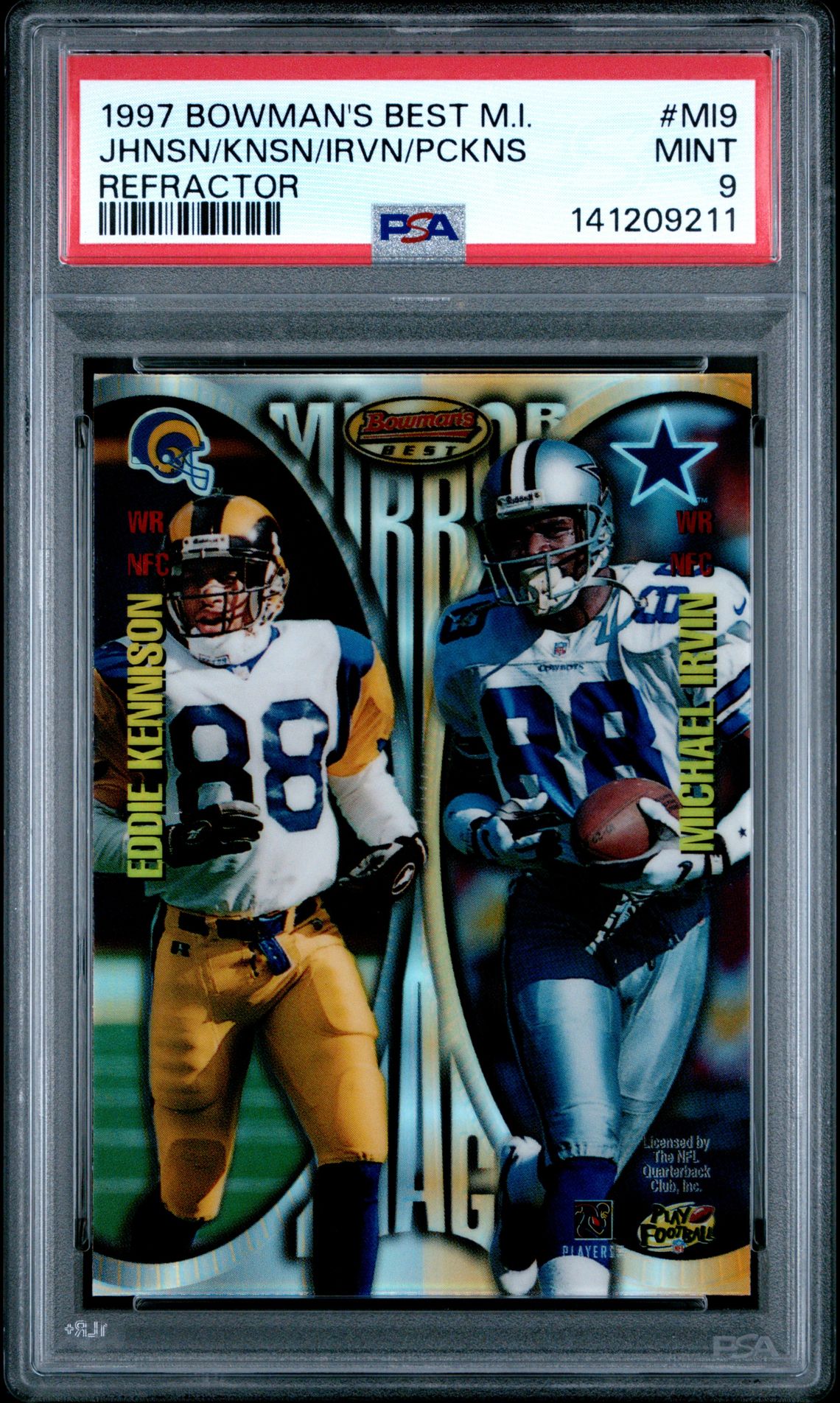1997 Bowman Bowman'S Best Mirror Image #MI9 Jhnsn/Knsn/Irvn/Pckns front
