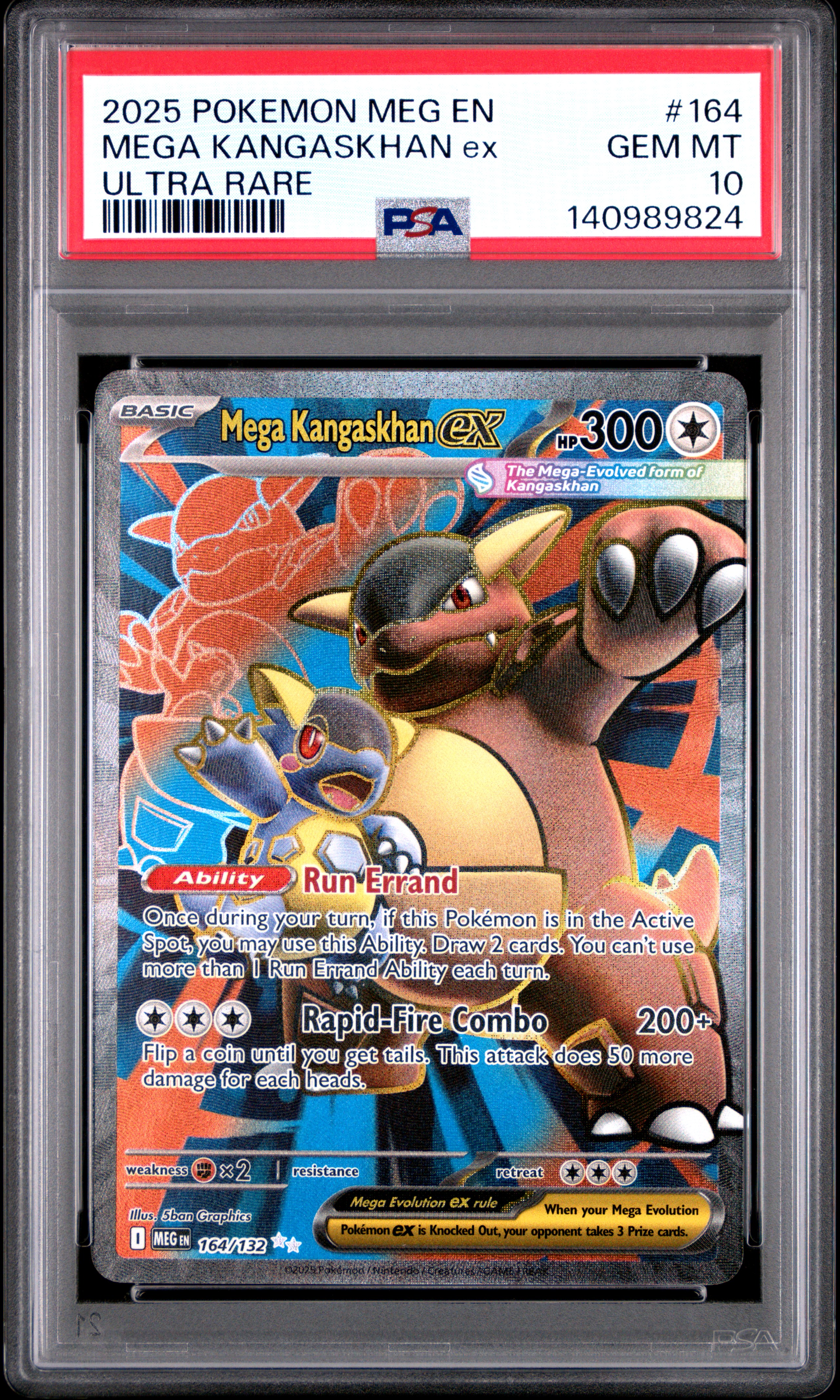 2025 #164 Mega Kangaskhan EX PSA 10 Meg EN-Mega Evolution Pokemon