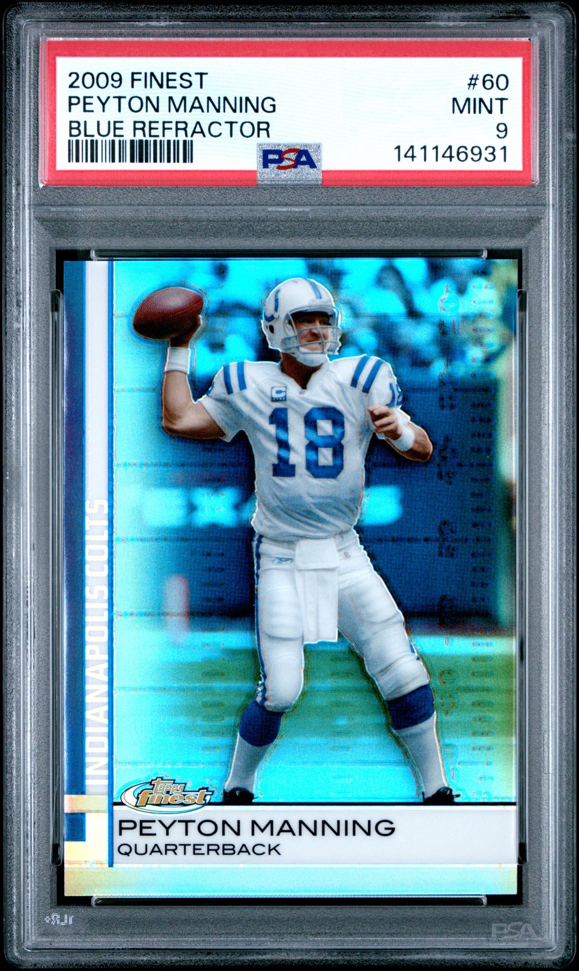2009 Finest FINEST BLUE REFRACTOR #60 Peyton Manning front
