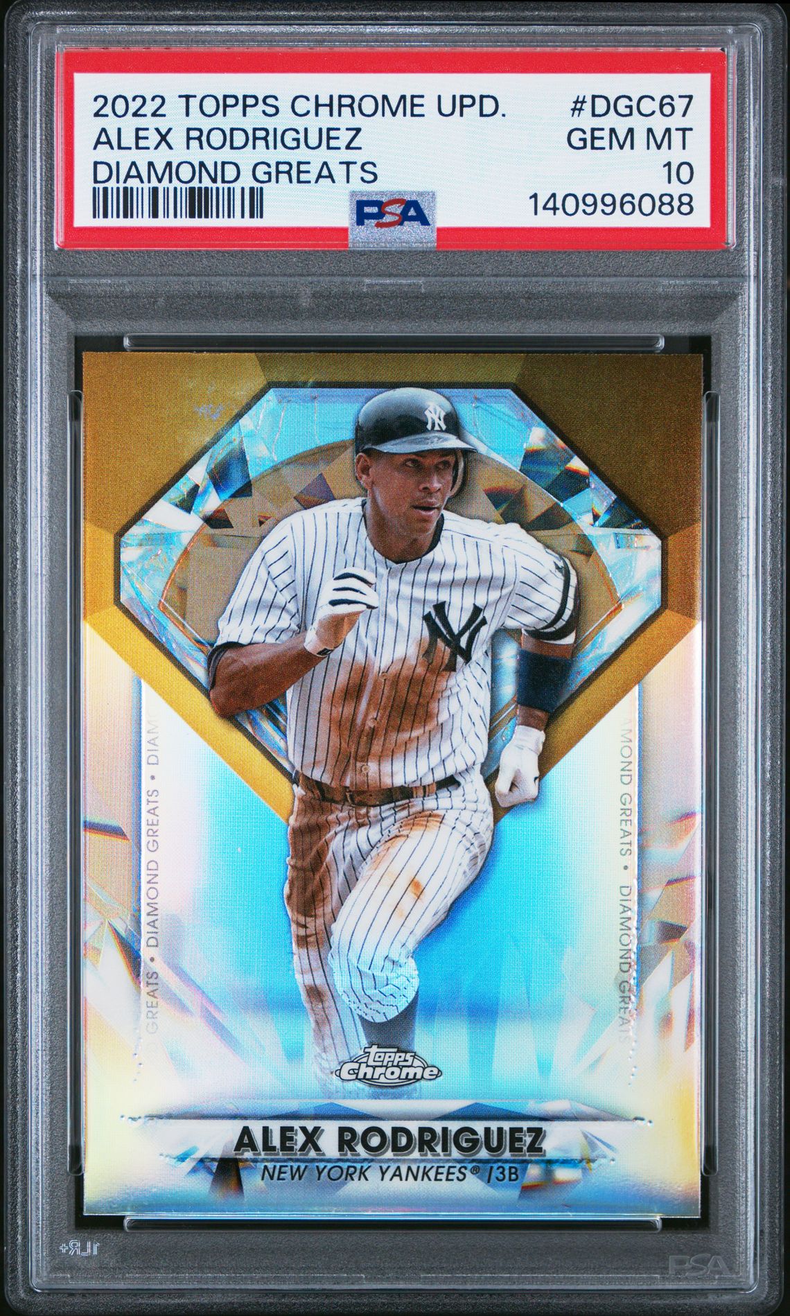 2022 Topps Chrome Update Diamond Greats Alex Rodriguez #Dgc67 (Diamond Greats) Gem Mt 10 front