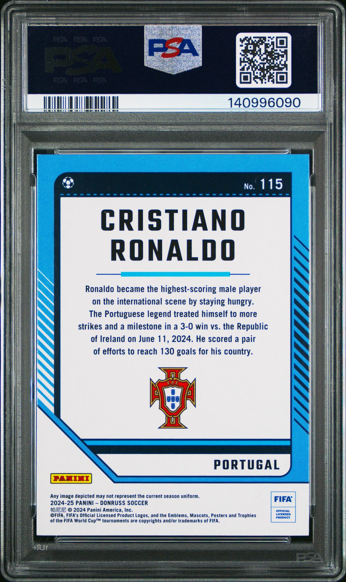 2024-25 Panini Donruss Fifa Cristiano Ronaldo #115 Mint 9 back