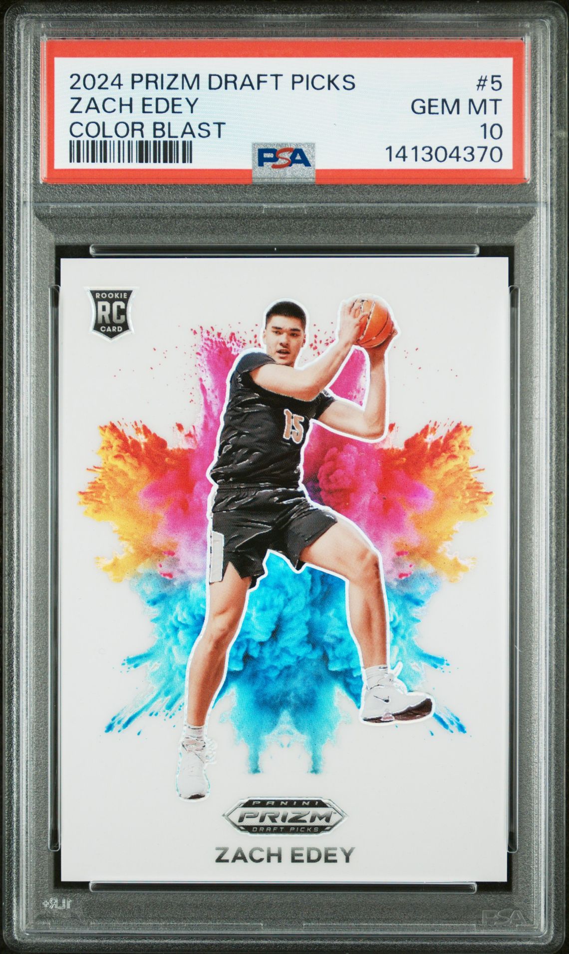 2024 Panini PANINI PRIZM DRAFT PICKS COLOR BLAST #5 Zach Edey front