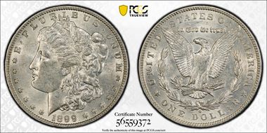 1899-O $1 VAM 6, Micro O AU58