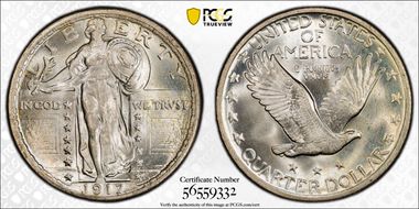 1917 25C Type 2 MS67+ FH
