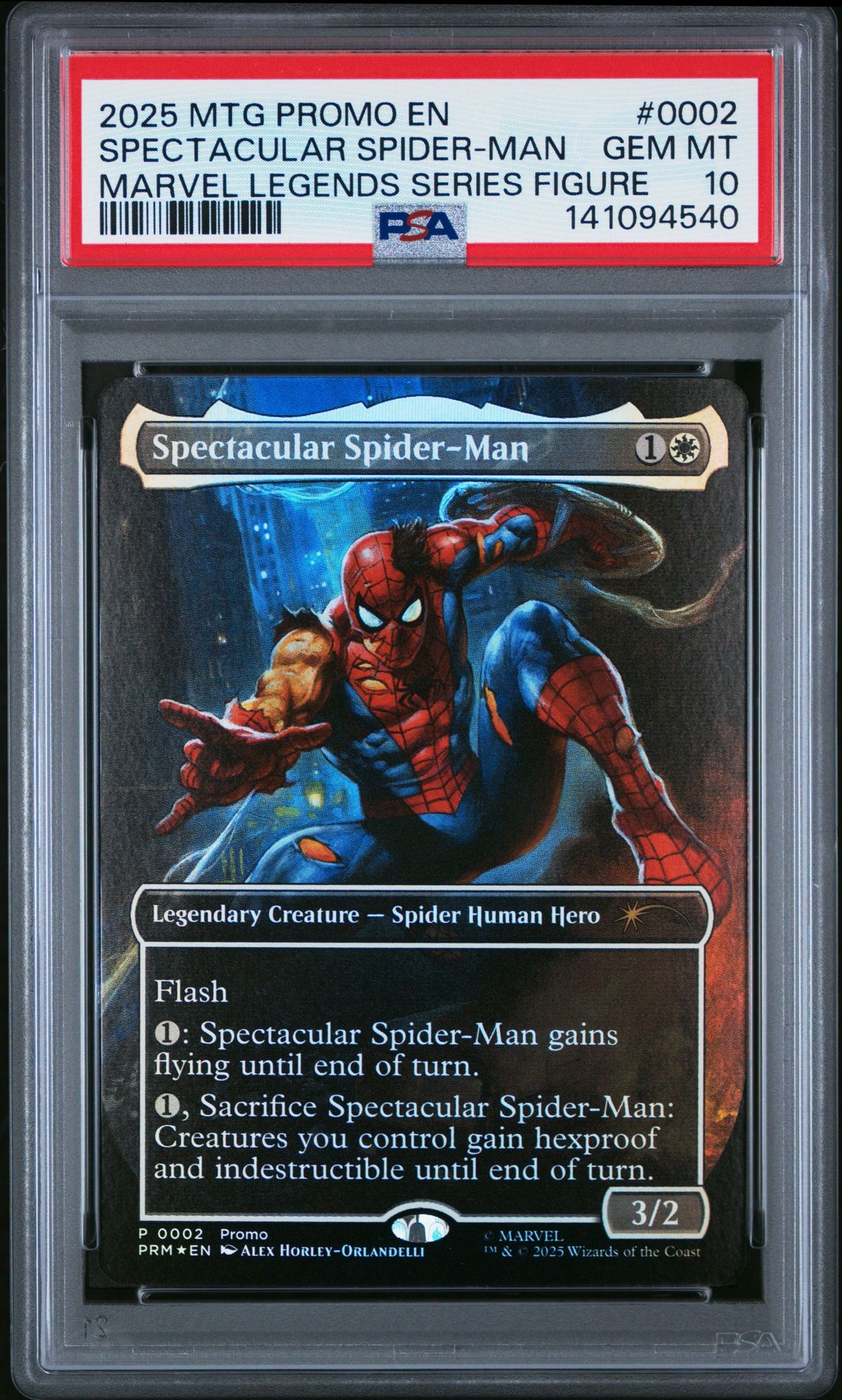 2025 MTG MAGIC THE GATHERING PROMOS MARVEL LEGENDS SERIES FIGURE #0002 Spectacular Spider-Man front