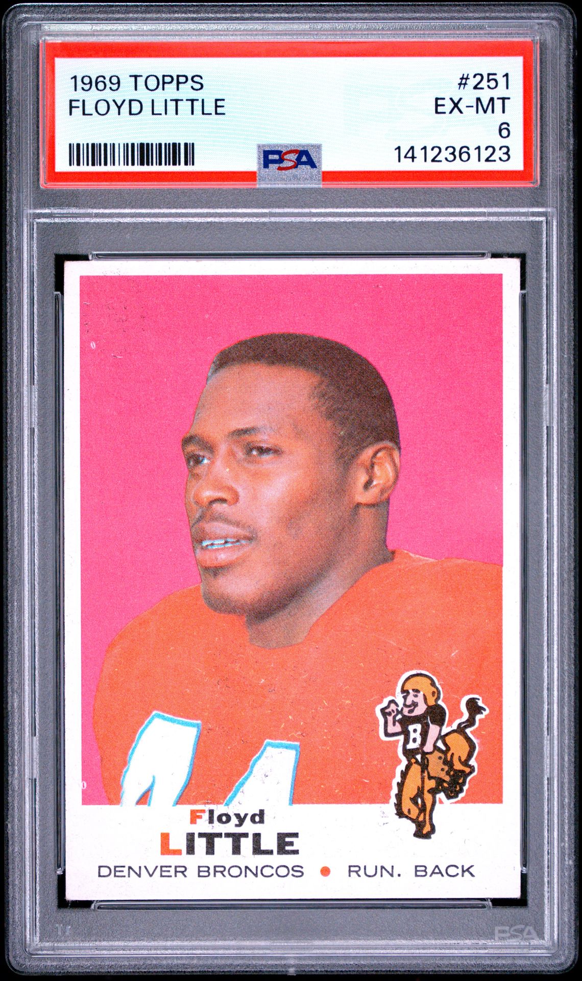1969 Topps Floyd Little #251 Ex-Mt 6 front