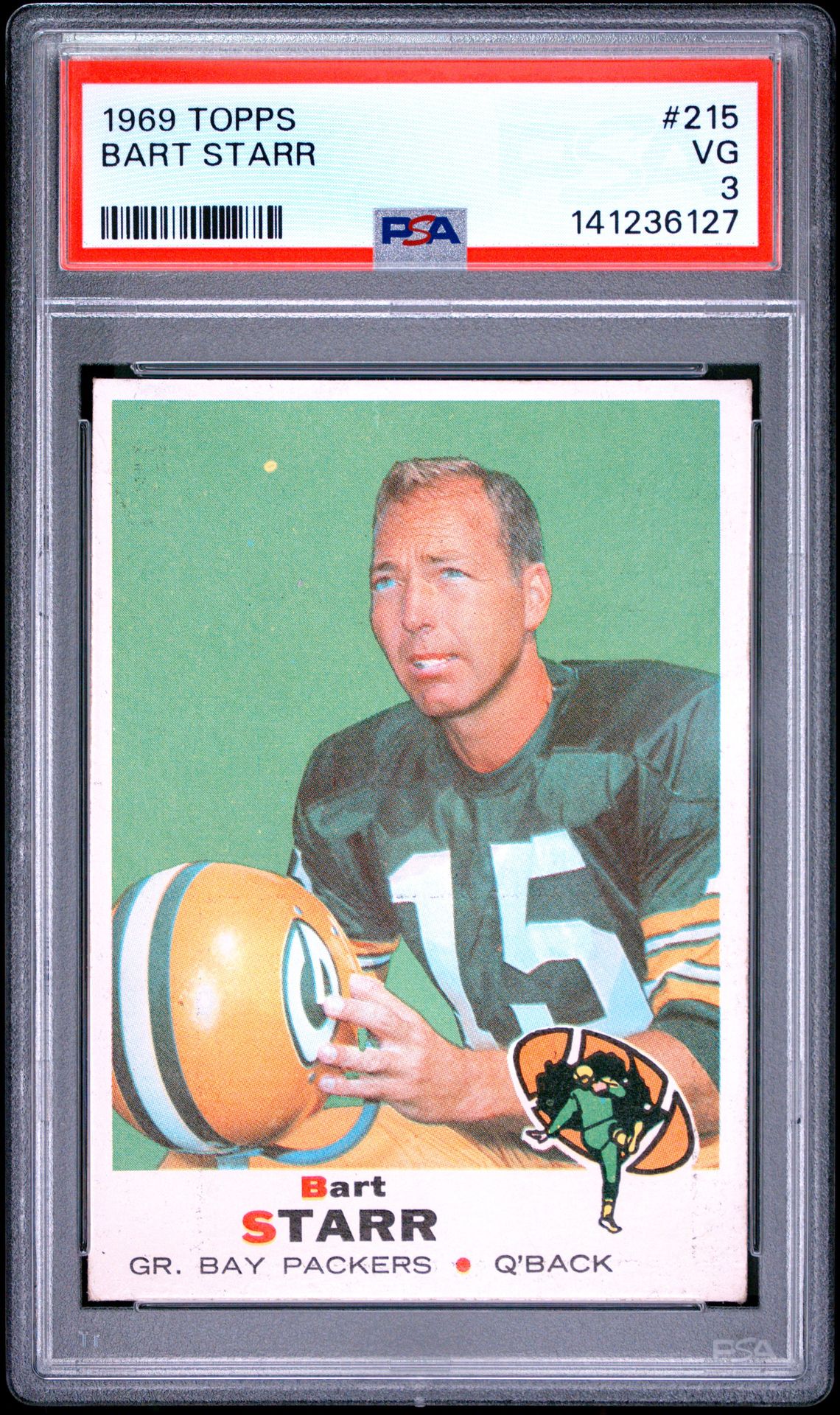 1969 Topps Bart Starr #215 Vg 3 front