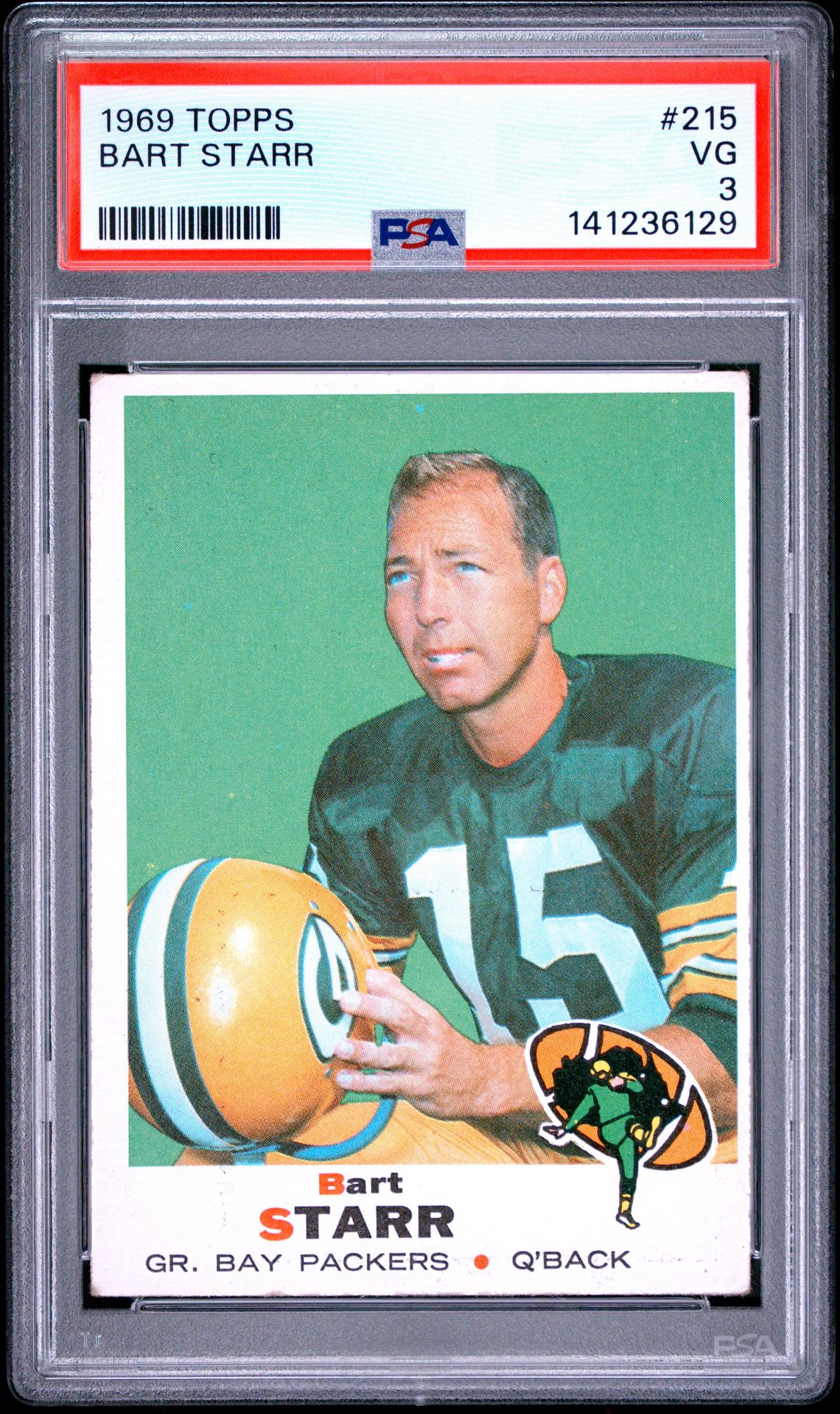 1969 Topps Bart Starr #215 Vg 3 front