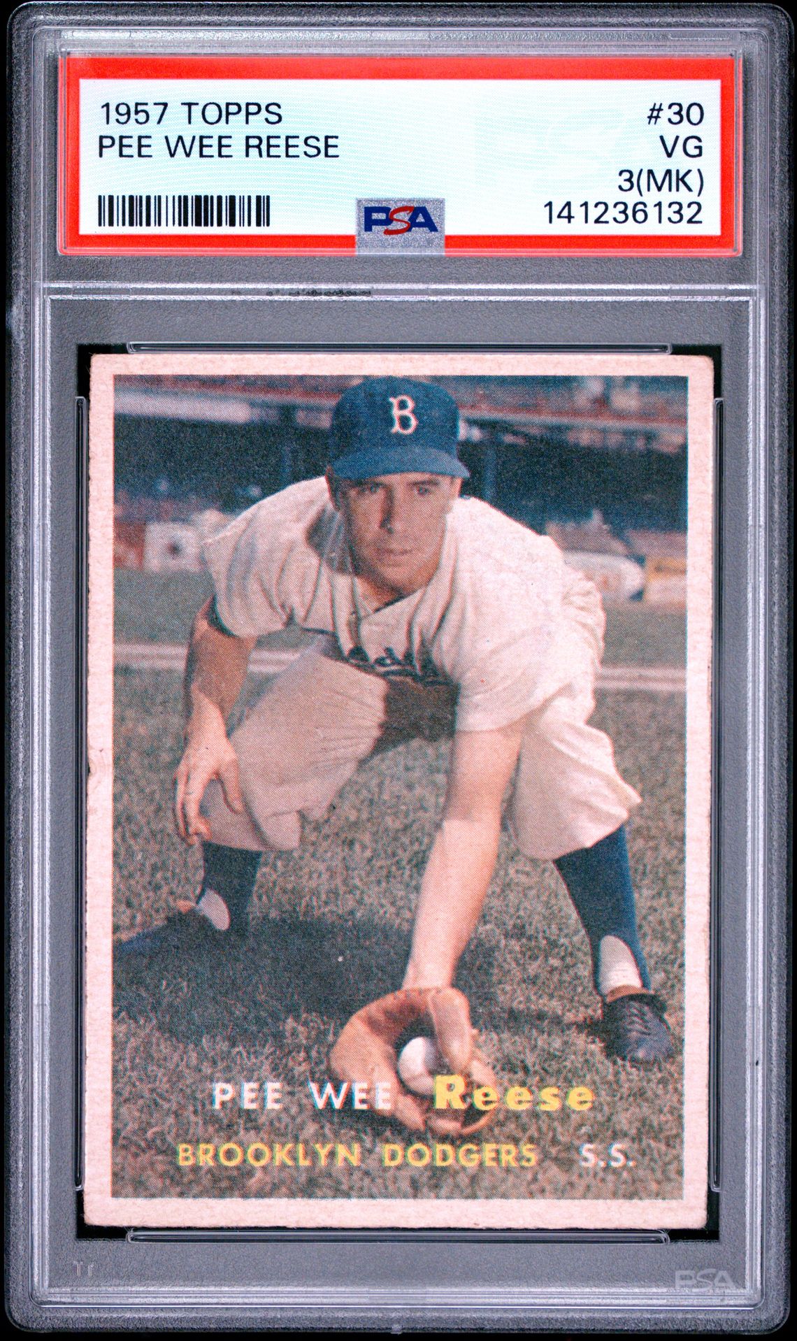 1957 Topps Pee Wee Reese #30 Vg 3 (Mk) front