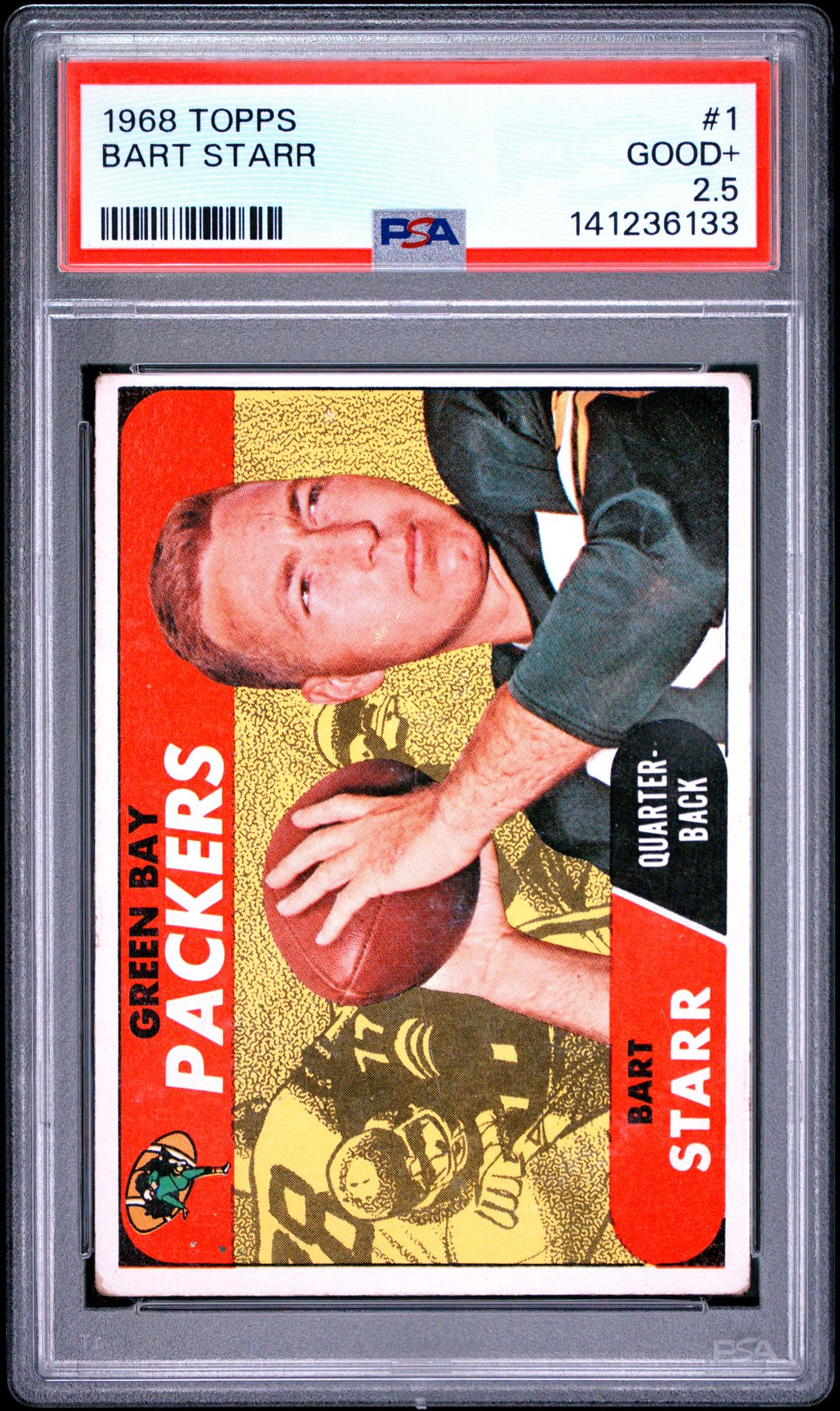 1968 Topps Bart Starr #1 Good+ 2.5 front
