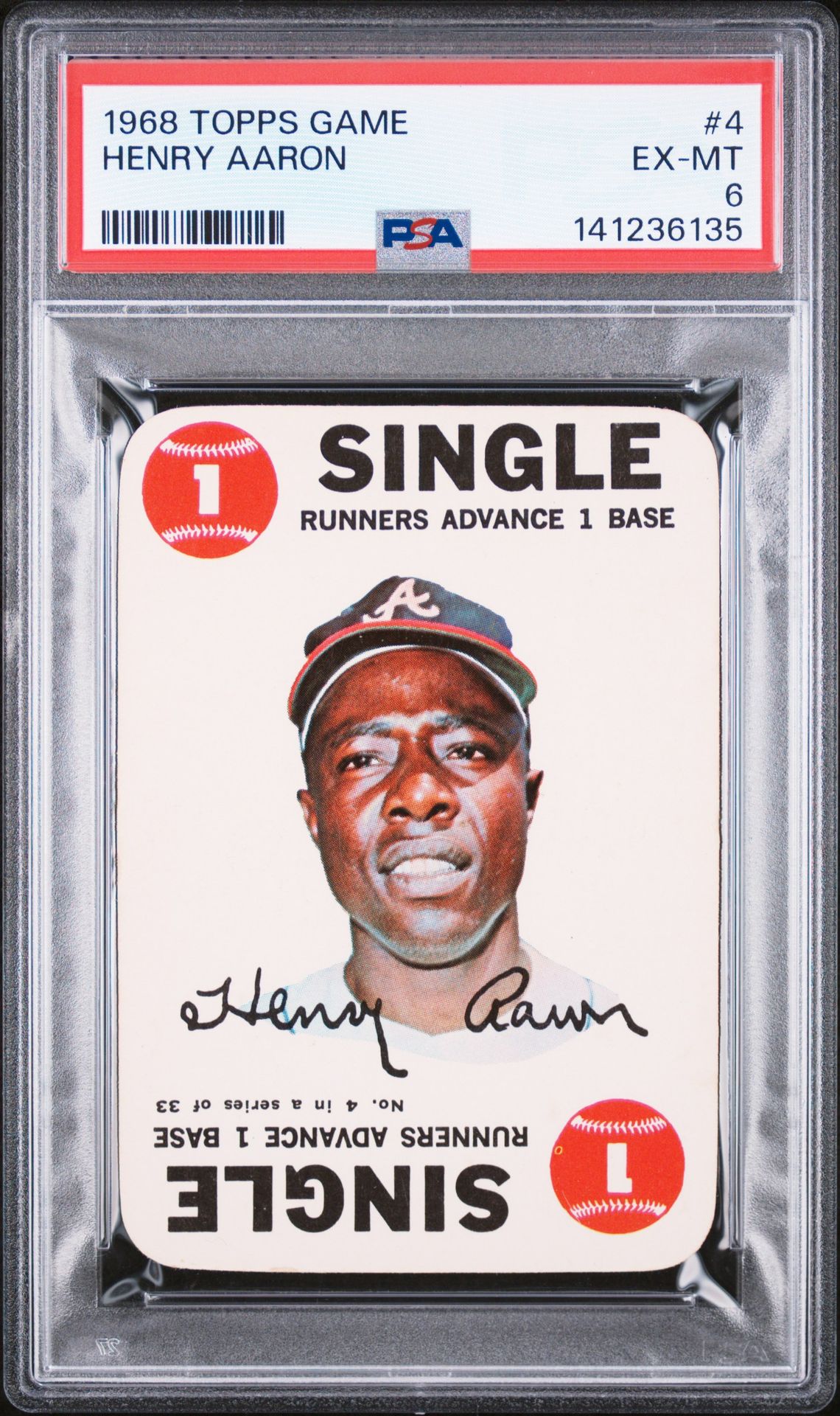 1968 Topps Game Henry Aaron #4 Ex-Mt 6 front