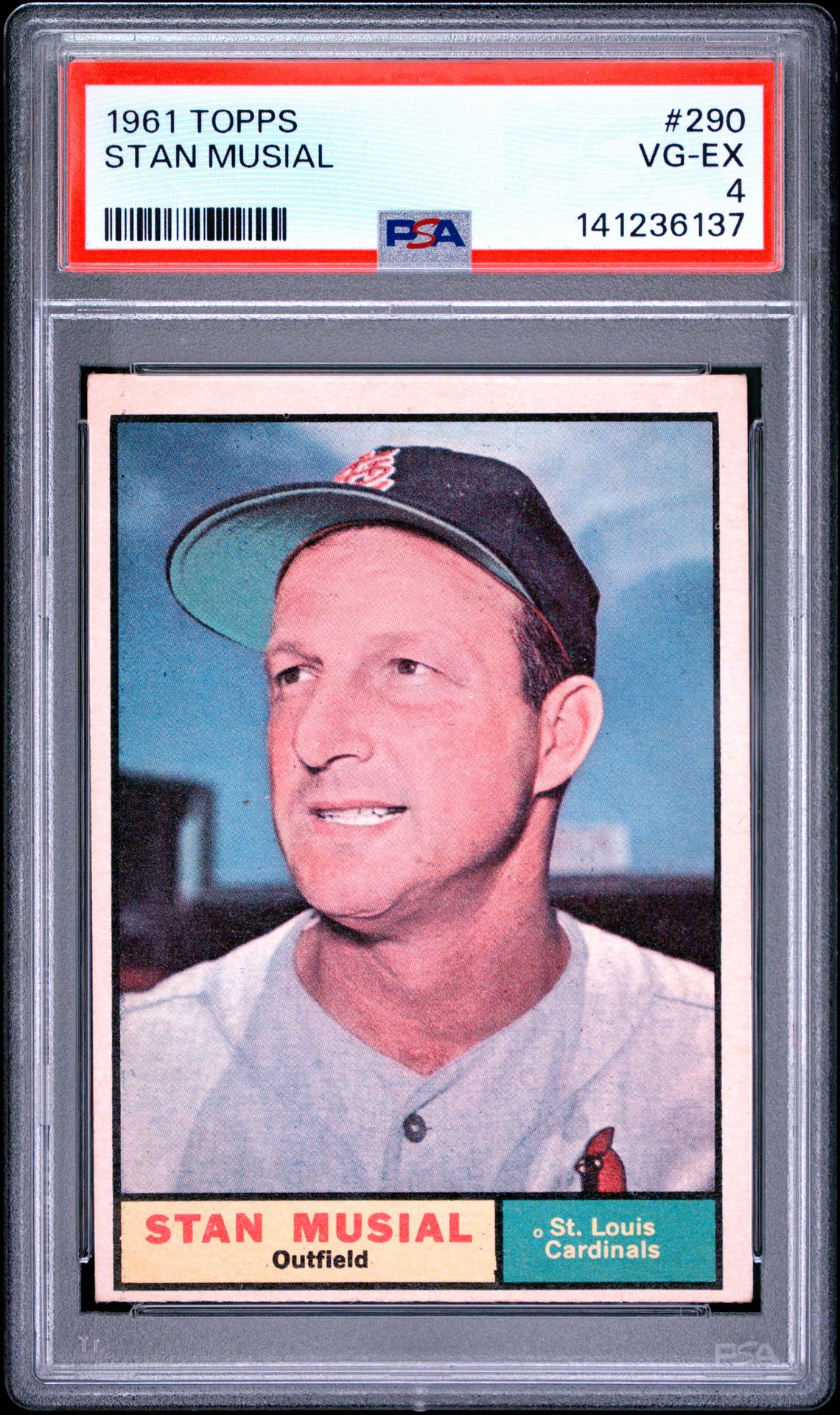 1961 Topps Stan Musial #290 Vg-Ex 4 front
