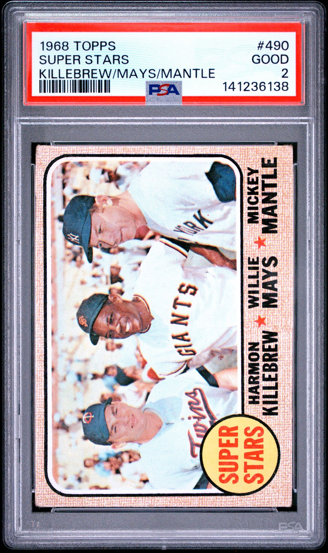 1968 Topps Super Stars #490 (Killebrew/Mays/Mantle) Good 2 front