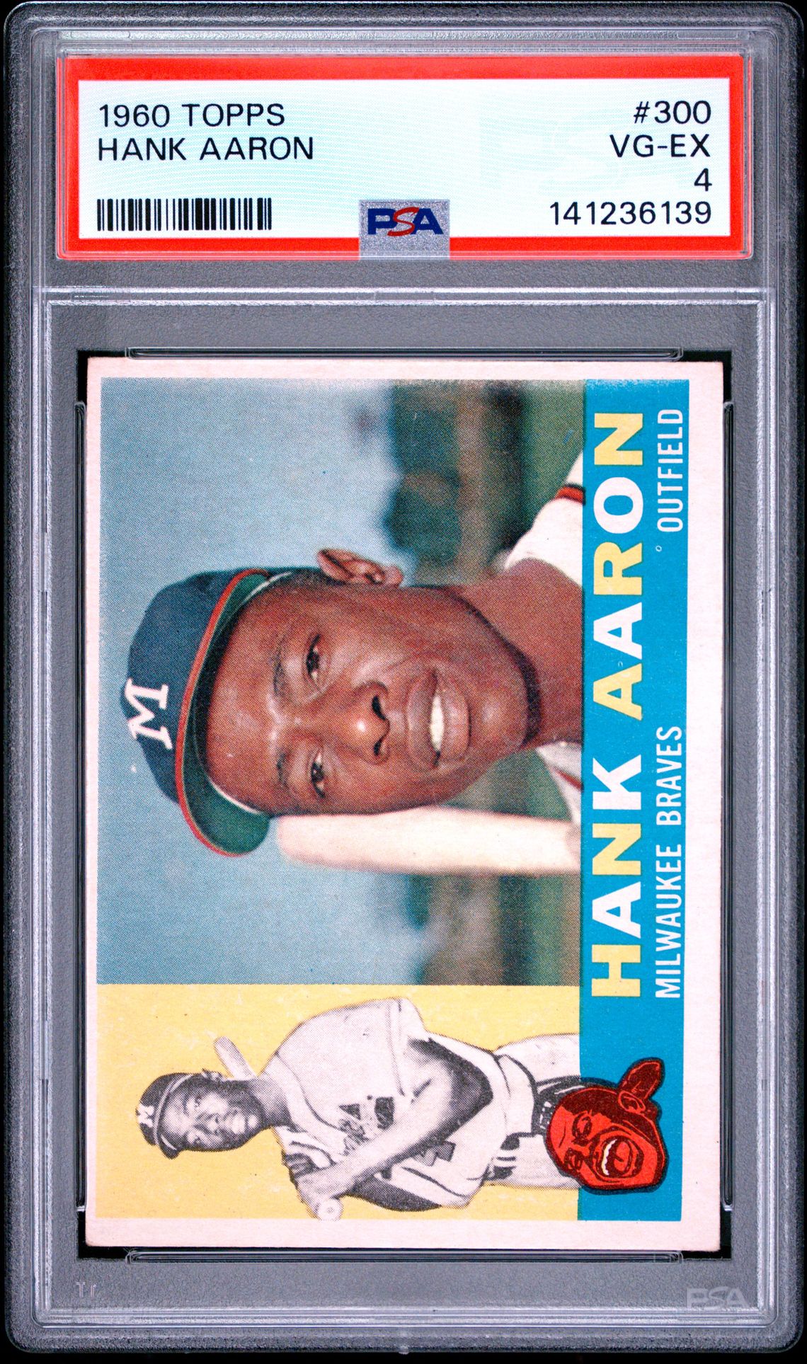1960 Topps Hank Aaron #300 Vg-Ex 4 front
