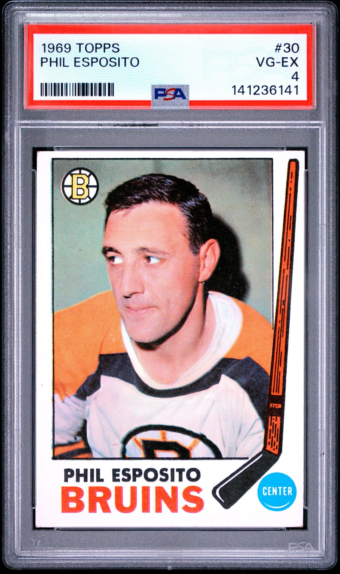 1969 Topps Phil Esposito #30 Vg-Ex 4 front