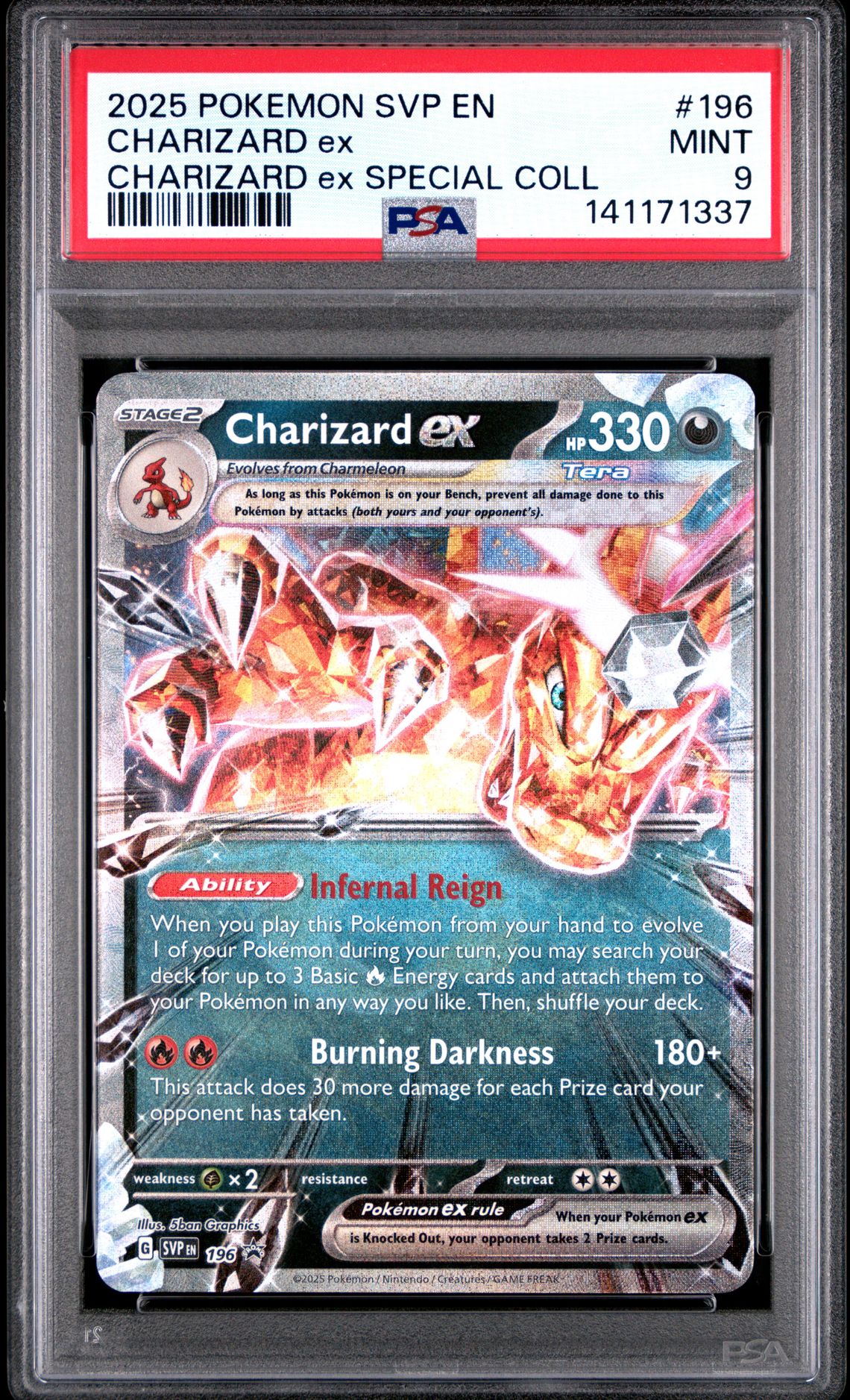 2025 Pokemon Svp En-Sv Black Star Promo Charizard Ex #196 (Charizard Ex Special Coll) Mint 9 front