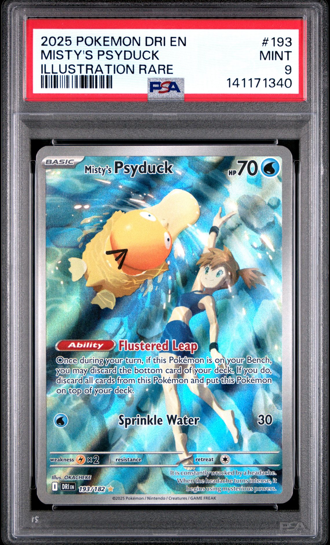 2025 Pokemon Dri En-Destined Rivals Misty's Psyduck #193 (Illustration Rare) Mint 9 front