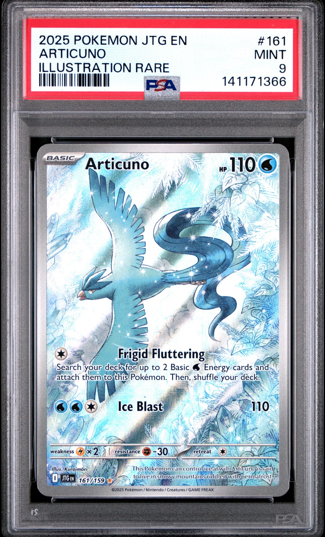 2025 Pokemon Jtg En-Journey Together Articuno #161 (Illustration Rare) Mint 9 front
