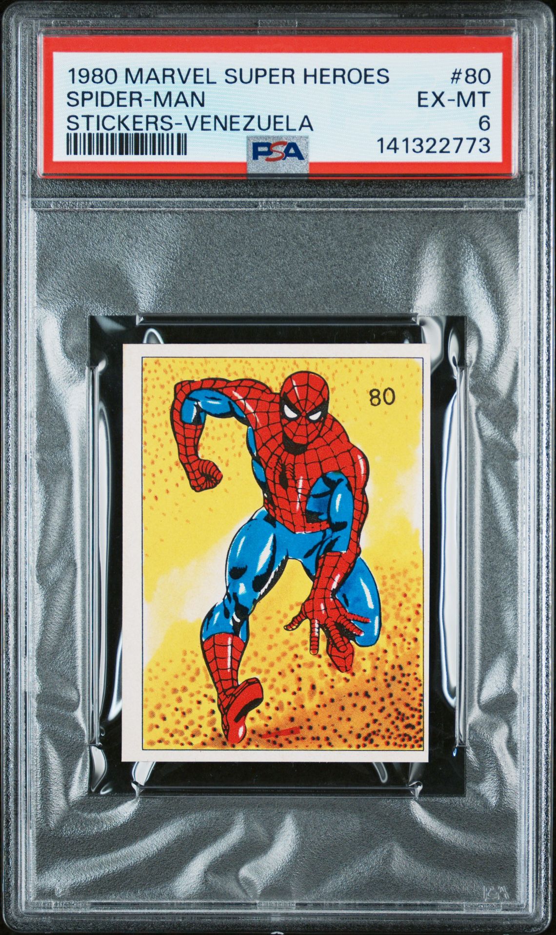 1980 Marvel Super Heroes Stickers-Venezuela Spider-Man #80 (Stickers-Venezuela) Ex-Mt 6 front
