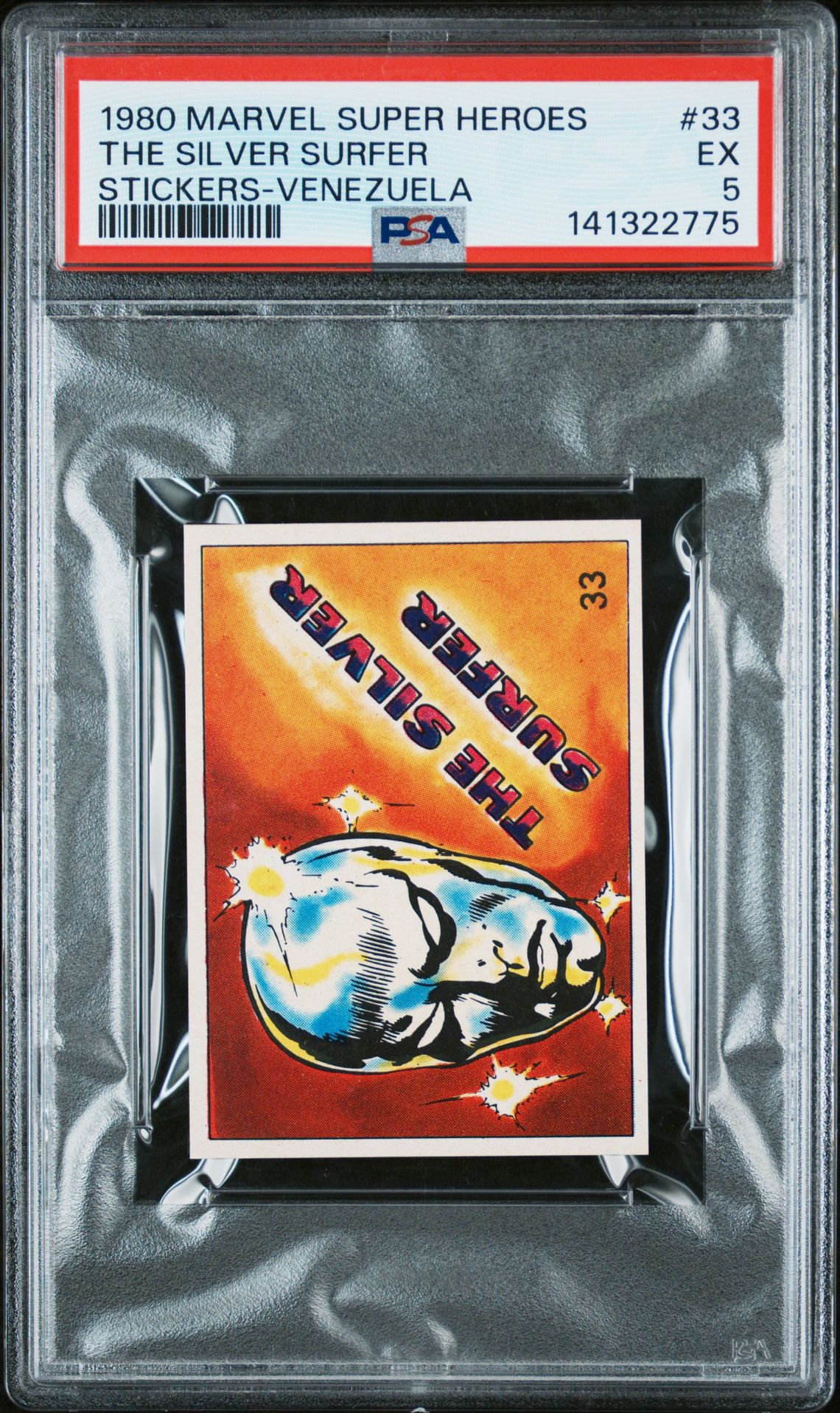 1980 Marvel Super Heroes Stickers-Venezuela The Silver Surfer #33 (Stickers-Venezuela) Ex 5 front