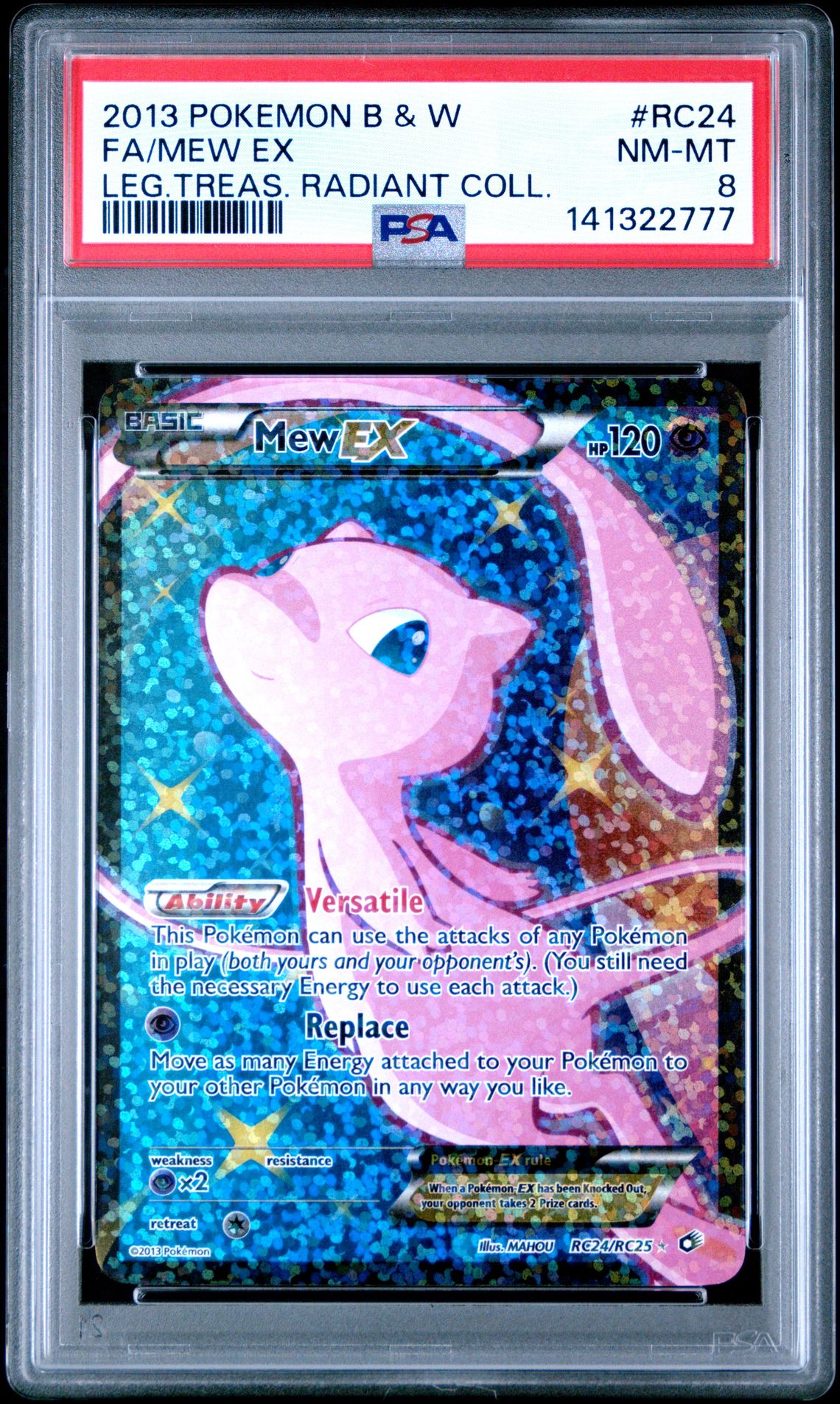 2013 Pokemon Black & White Legendary Treasures Radiant Collection Fa/Mew Ex #Rc24 (Leg.treas. Radiant Coll.) Nm-Mt 8 front