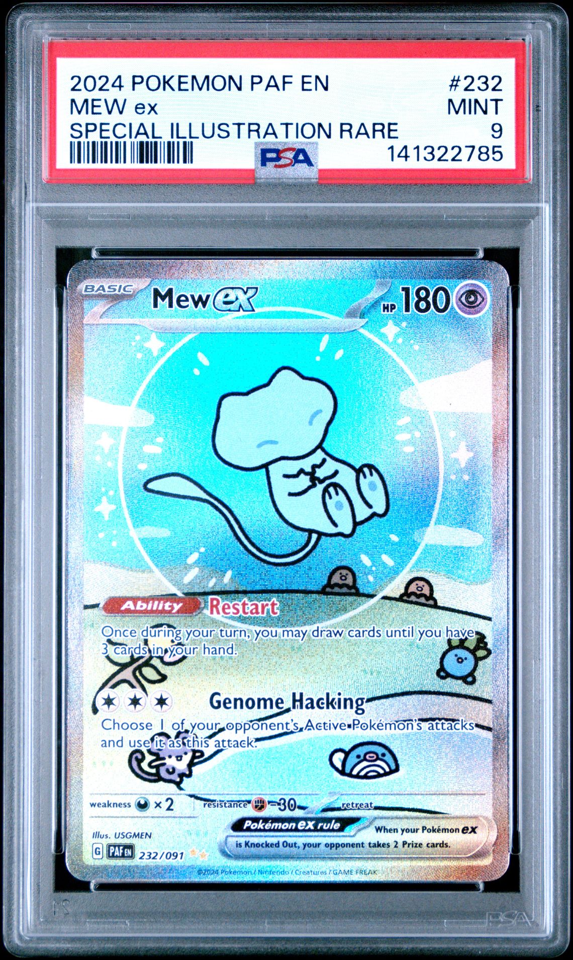 2024 Pokemon Paf En-Paldean Fates Mew Ex #232 (Special Illustration Rare) Mint 9 front