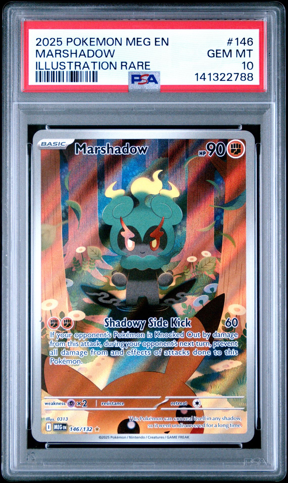 2025 Pokemon Meg En-Mega Evolution Marshadow #146 (Illustration Rare) Gem Mt 10 front