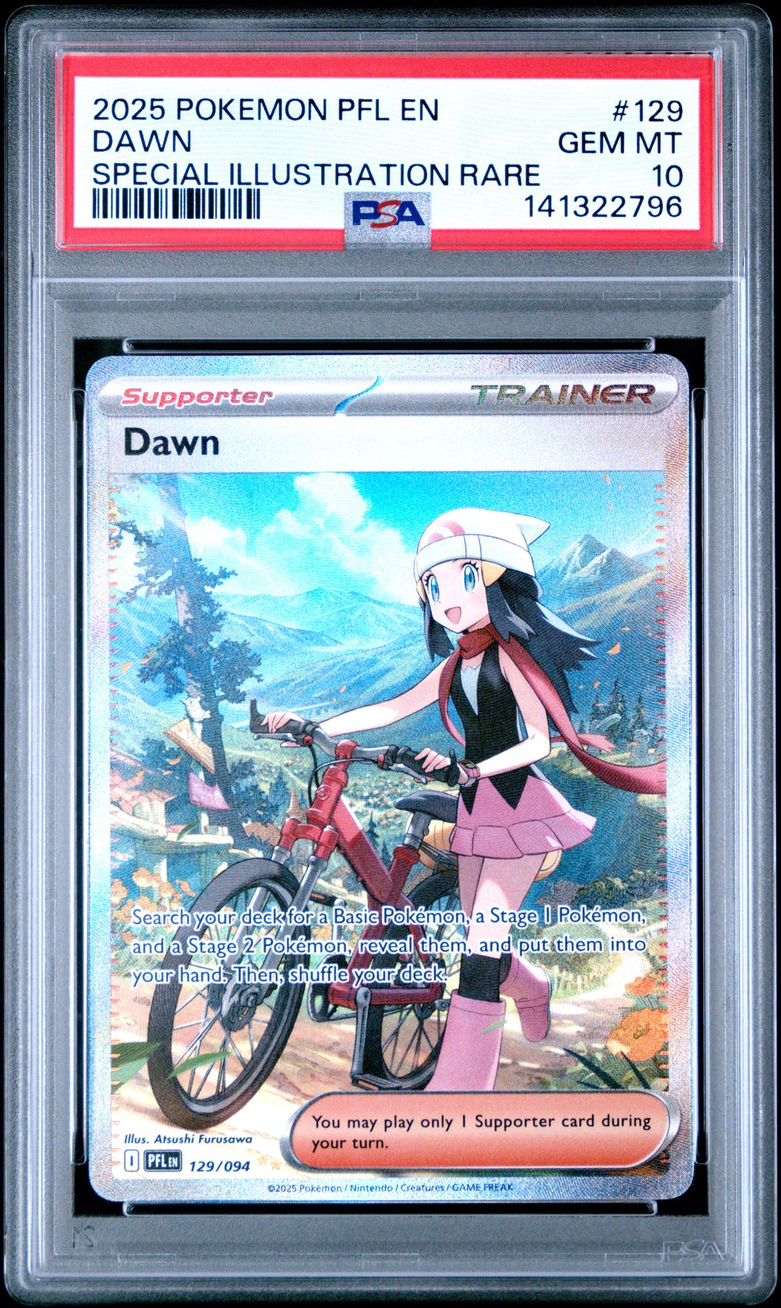 2025 Pokemon Pfl En-Phantasmal Flames Dawn #129 (Special Illustration Rare) Gem Mt 10 front