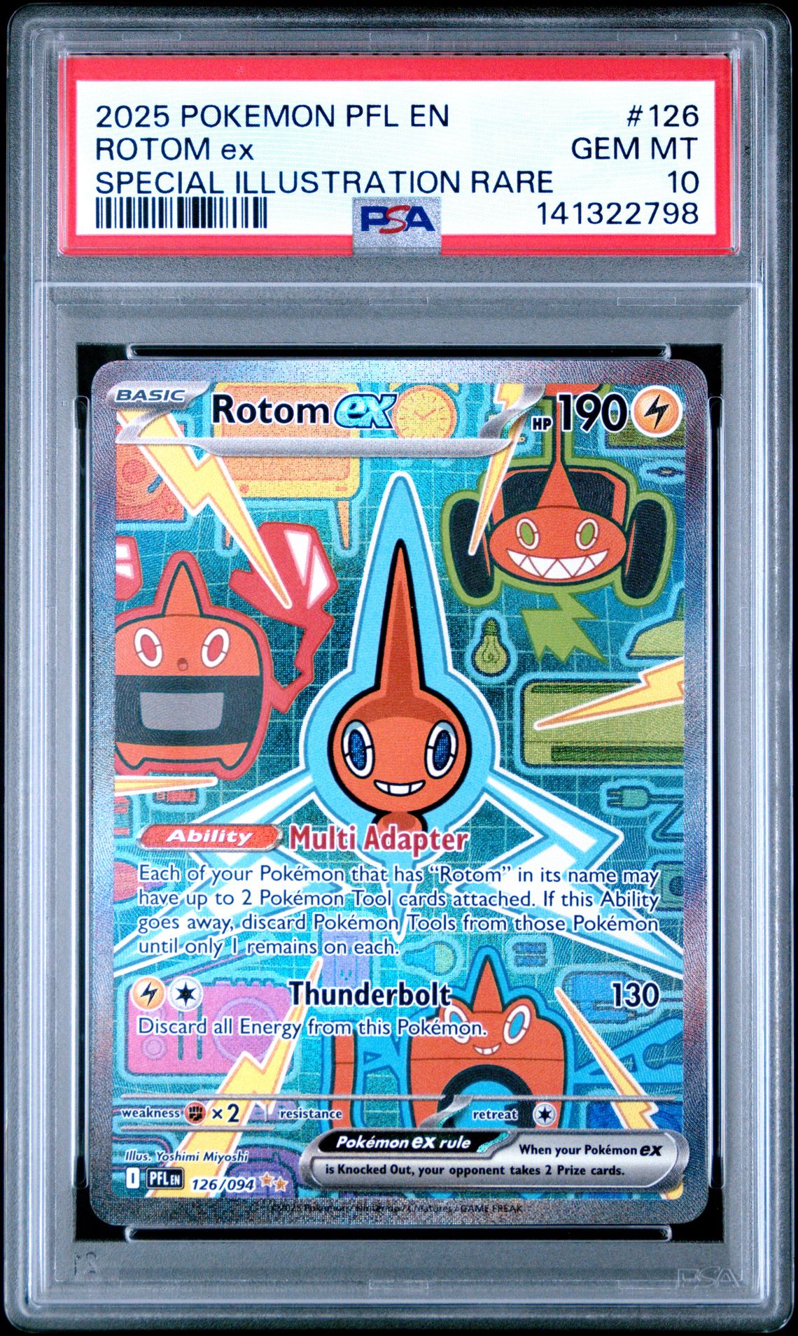 2025 Pokemon Pfl En-Phantasmal Flames Rotom Ex #126 (Special Illustration Rare) Gem Mt 10 front