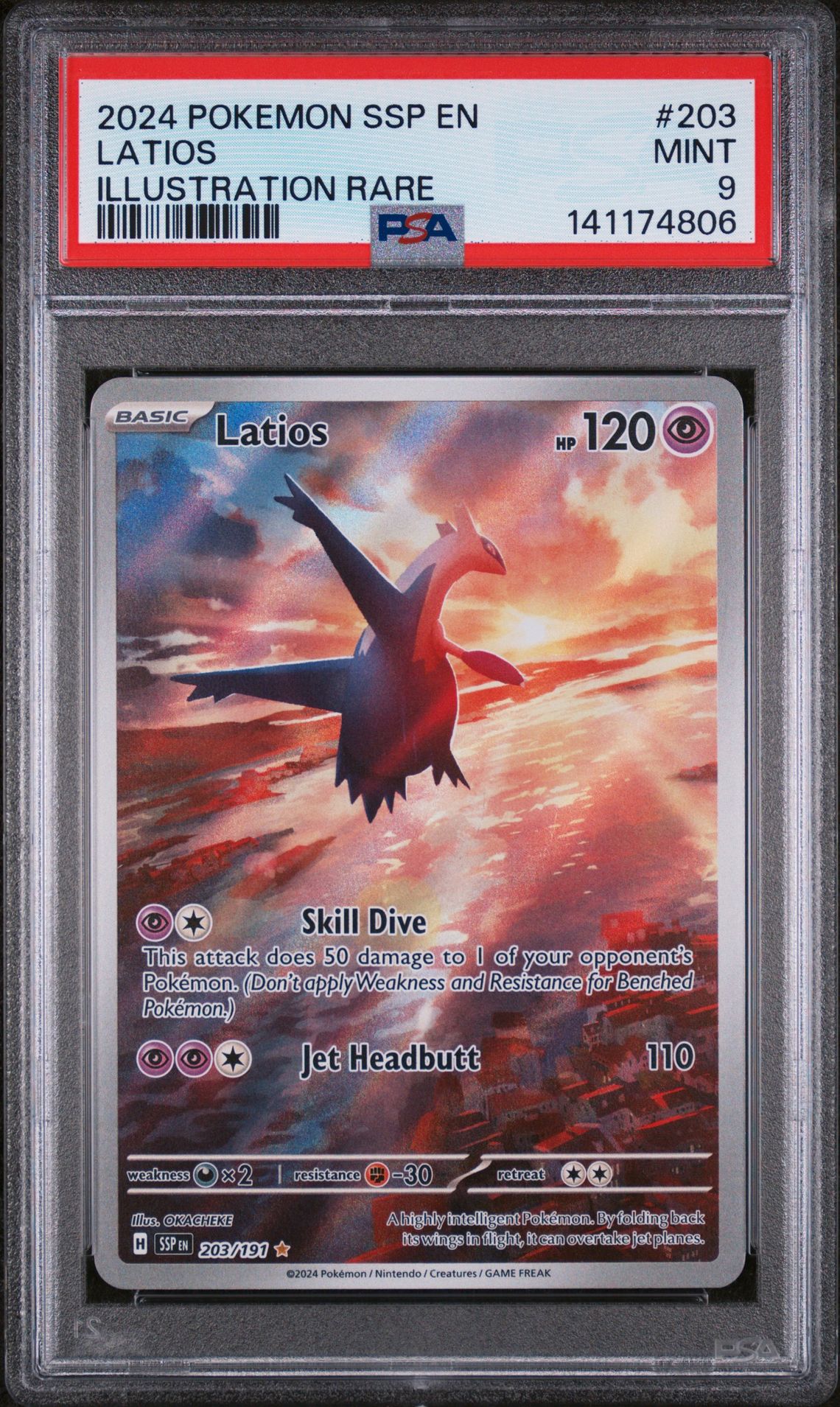 2024 Pokemon Ssp En-Surging Sparks Latios #203 (Illustration Rare) Mint 9 front